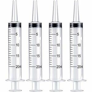 Frienda 4 Pack Large Plastic Syringe for Scientific Labs and Dispensing Multiple