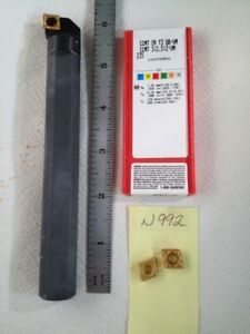 NEW 3/4&#034; CARBIDE BORING BAR C12-SCLCR-3 W/ 9 SANDVIK CCMT 32.52 UM INSERTS N992