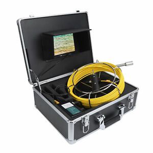 7&#034; LCD HD Pipe Inspection Video Camera 12 LED 20-50m IP68 Waterproof Drain Sewer