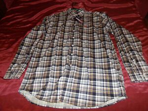 Mens Cinch WRX Flame Resistant HR-2 XX-Large Brown &amp; Black Plaid Work Shirt