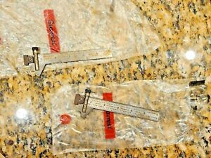 2x VINTAGE  STARRETT  NO.  604R  6  INCH  RULE  WITH  22-C  DRILL POINT