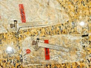 2x VINTAGE  STARRETT  NO.  604R  6  INCH  RULE  WITH  22-C  DRILL POINT