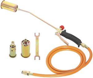 Propane Torch Kit Weed Fire Burner Industrial Heating Hose 3 Nozzle Outdoor Tool
