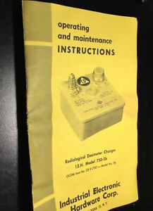 Radiological DOSIMETER CHARGER CDV-750  I.E.H. Model CDV 750-5B MANUAL ONLY