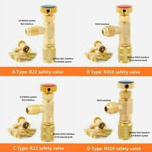 Air-Conditioning Valves R410A Charging Hoses Brass Tool Safety Refrigerant Valve