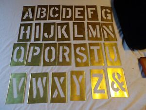 50 pc Reese&#039;s Adjustable Brass Stencils 2 Sets 4&#034; Figures letters &amp; number