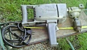 VINTAGE DORMEYER 1/2&#034; DRIVE 4.0 AMP HEAVY DUTY ELECTRIC DRILL RIGHT ANGLE PIVOTS