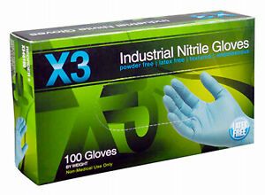 Industrial Nitrile Gloves, Powder-Free, Blue, Large, 100-Ct. -X346100