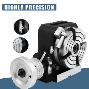 Rotary Table 4”100mm HV4 4-Slot Precision Durable Horizontal Milling Machine