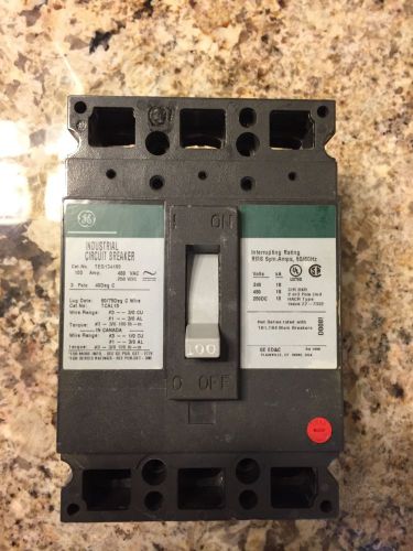 Ge ted134100 100 amp molded case circuit breaker for sale