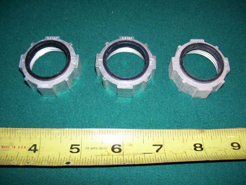 (3) - 1&#034; insulated metal conduit bushings - crouse hinds #h1033 for sale