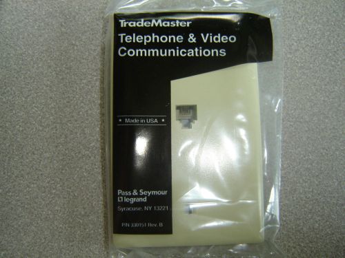 LOT of 2 Trademaster TPTE1-I RJ11 One Phone Jack Single Ivory Plate NEW in Pack
