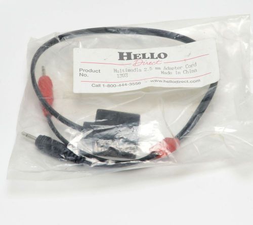 Rare hello direct 1393 multimedia 2.5mm adapter cord to tel telephonephone input for sale