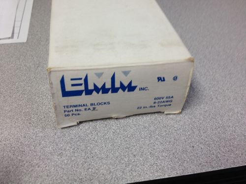 EMM EA1 8-22AWG 600V 55A No Pressure Plate Terminal Block *NEW SET OF 50*