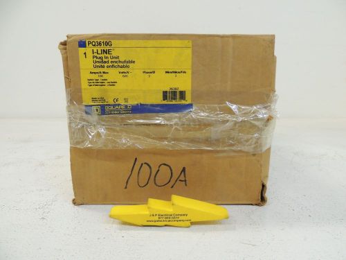 Square d i-line plug in unit, pq3610g, 100a, 600v, 3 phase, 3 wire, nib for sale