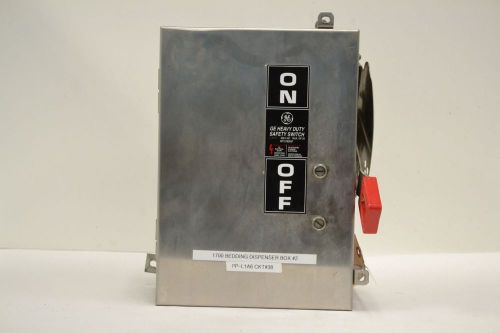 General electric ge th3361ss 20hp-max fusible 60a 600v 3p safety switch b295425 for sale
