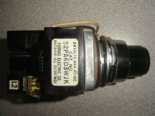 Furnas oil tight control 52pa6d3wjk 24v push to test green lens for sale