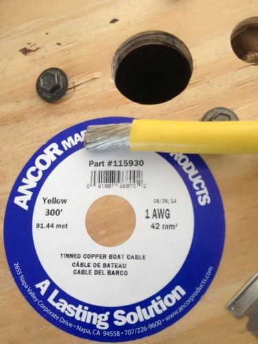 1 Awg Gauge Yellow Ancor Marine Tinned Copper Boat Battery Cable Wire 20&#039; Min