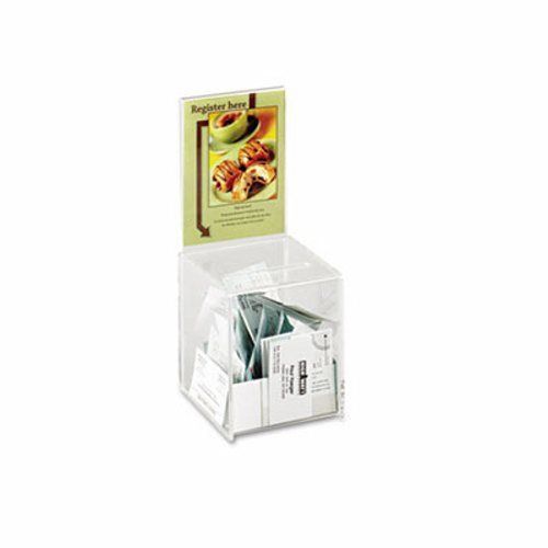 Safco Collection Box with Graphics Display, Clear (SAF4235CL)