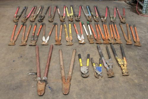 Huge lot of 33 large cable cutters greenlee hk porter for sale
