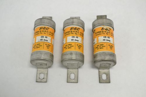 Lot 3 new gec cis 40 form ii hrc fuse 40a-amp 660v-ac 460v-dc b256903 for sale