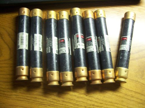 LOT OF 8 FUSETRON FRS-R-3 2/10 TIME DELAY FUSE, DUAL ELEMENT, 600V USED!!!