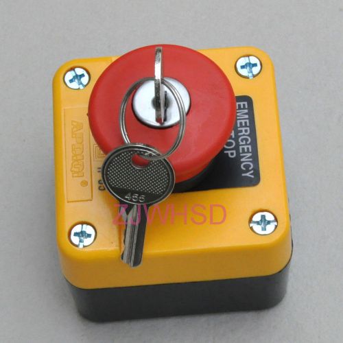 Waterproof Emergency Stop Push Button Switch With Key 660V 10A Normally Closed