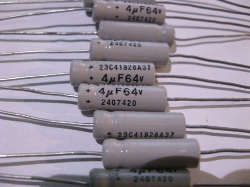 Qty 20 Electrolytic Capacitor 4uF 64V 23C41928A37 Axial NOS