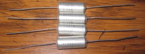 SPRAGUE MIL-SPEC 220UF 10VDC AXIAL ELECTROLYTIC CAPS LOT OF 4 - NEW OLD STOCK