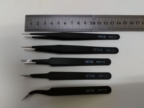 5 in 1 vetus high quality  anti-static switzerland esd tweezers for sale