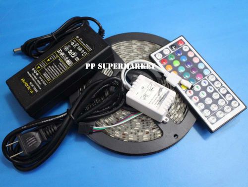 12v 5a power  + 5m 300smd rgb 5050 waterproof led strip light +44 key ir remote for sale