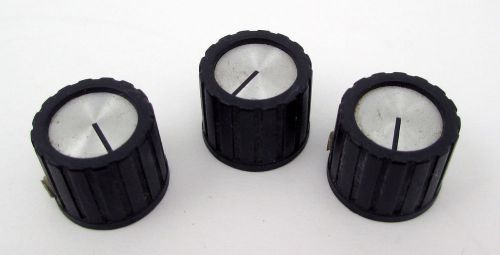 Set of 3 tiny knobs 1/2&#034; diameter for 1/4&#034; shaft ~ aluminum insert in top for sale
