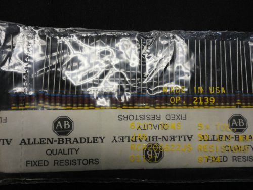 NOS 50PCS ALLEN BRADLEY 6.2K-1/2W-5% RCR20G622JS CARBON COMP. RESISTOR