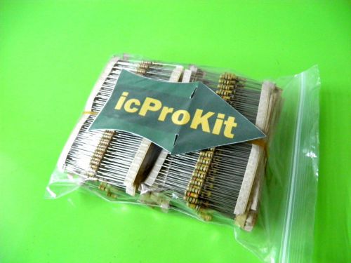 50value Carbon Film Resistor Assortment Kit 500pcs 1/2w 0.5w New 2.7 ohm - 820K