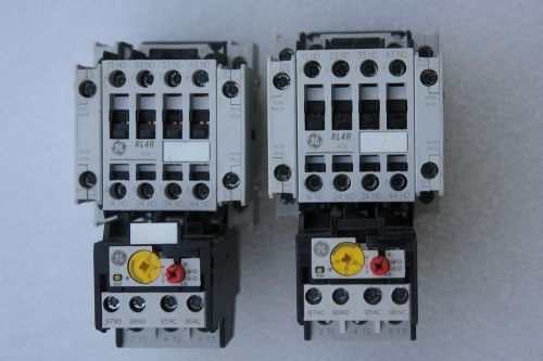 GE Contactor RL4R, GE RT1N Overload Relay &amp; BCLL11 Auxiliary Contact ( Lot of 2)