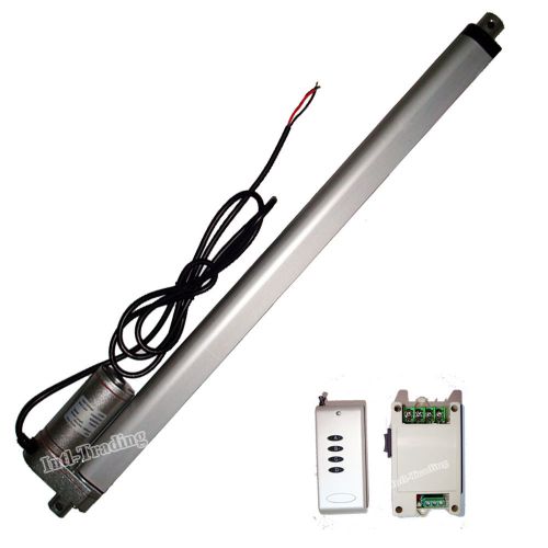 Linear actuator&amp;wireless remote 16&#034; stroke heavy duty 220 pound max lift dc 12v for sale