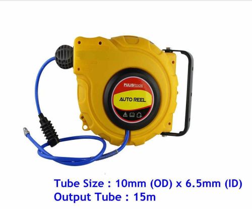 PU 10mm Tube 15m Pipe Automatic Collapsible Air Hose Reel Work Pressure 18 Bar