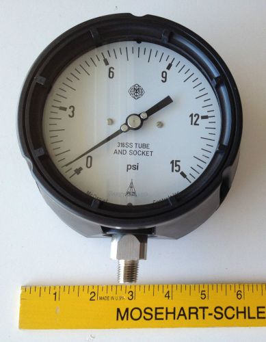 New mcdaniel 4” 316 stainless steel pressure gauge 0-15 psi 1/4&#034; bottom connect for sale