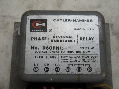 (x8-7) 1 cutler hammer d60pnc phase reversal unbalance relay for sale