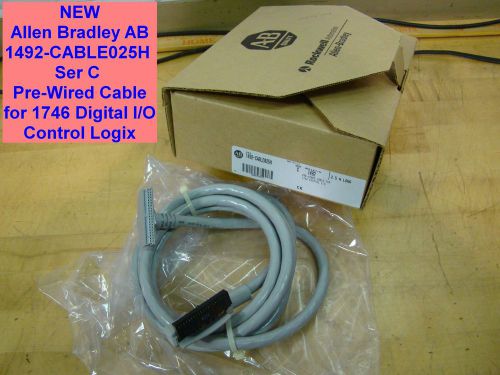 New allen bradley ab 1492-cable025h ser c pre-wired cable for 1746 digital i/o for sale