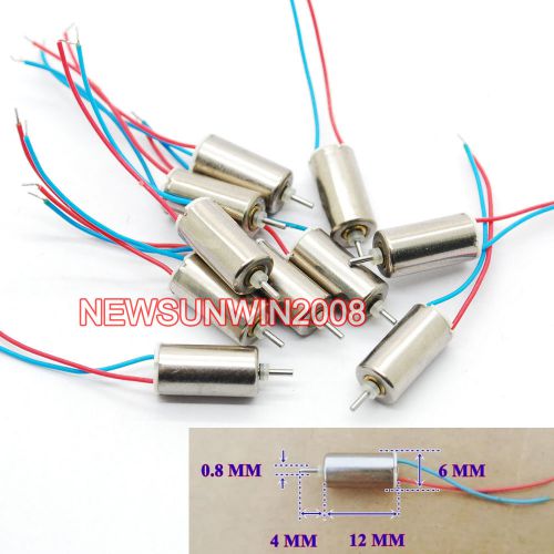 10pcs 6x12mm 612 DC Coreless Motor 3V 17MA 22000RPM high speed motor