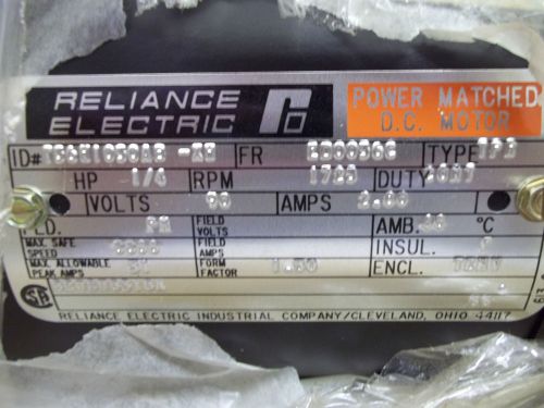 NEW RELIANCE ELECTRIC POWER MATCH 90V 1/4 HP DC PERM. MAG. MOTOR T56H1050AB-XW