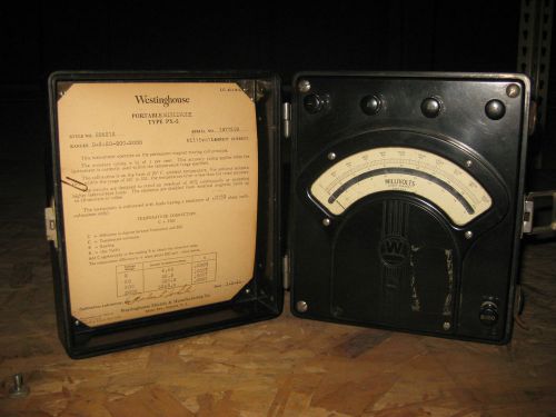 Vintage Westinghouse Portable Millivolt Meter DC Type PX-5 Style 936312(tag# 4)