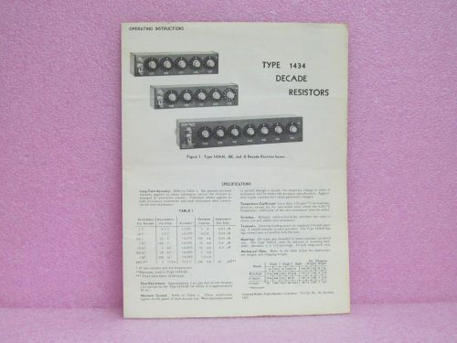 General Radio Manual 1434 Series Decade Resistors Instruction Manual (1/66)