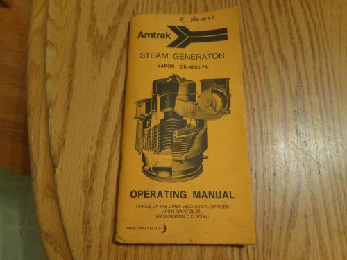 Amtrak Steam Generator Operating Manual