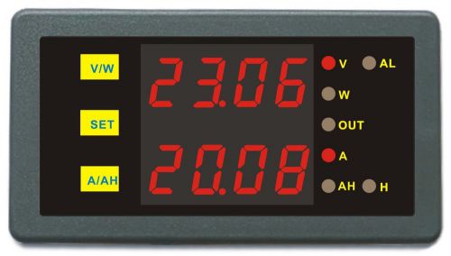 Programmable digital dual display 90v 75a combo meter voltage amp power ah hour for sale