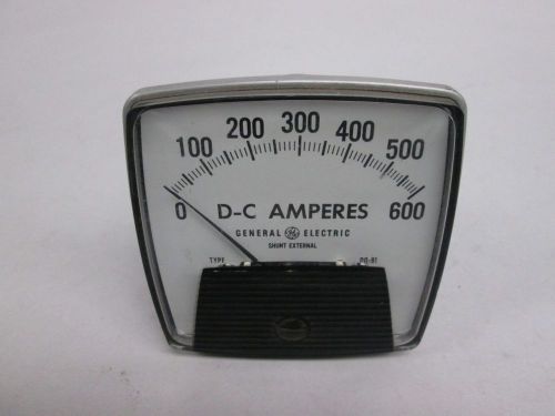 GENERAL ELECTRIC 0-600 DC AMPERES PANEL METER D282036