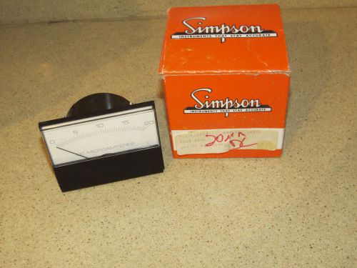 SIMPSON  PANEL METER 0-20 DC MICROAMPERES  (MD4)- NEW