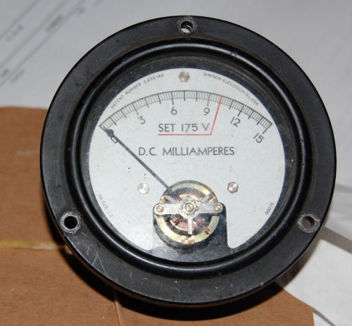 Simpson 0-15 D-C Milliamperes  Meter