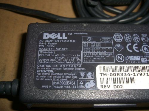 Genuine Dell ADP-50FH OR334  91-59345  IP 110-240v 50/60hz 1.2a  OP 2.0v 2.5a